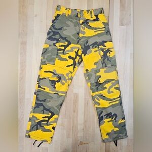 Rothco Military Yellow Gray Camo Cargo Pants Urban Small 27" To 31" RN 37572